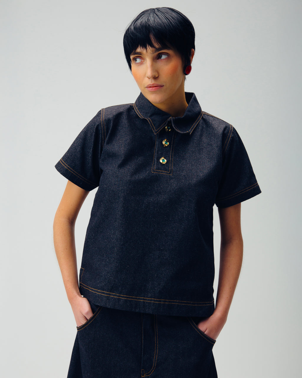 Houari Denim Polo