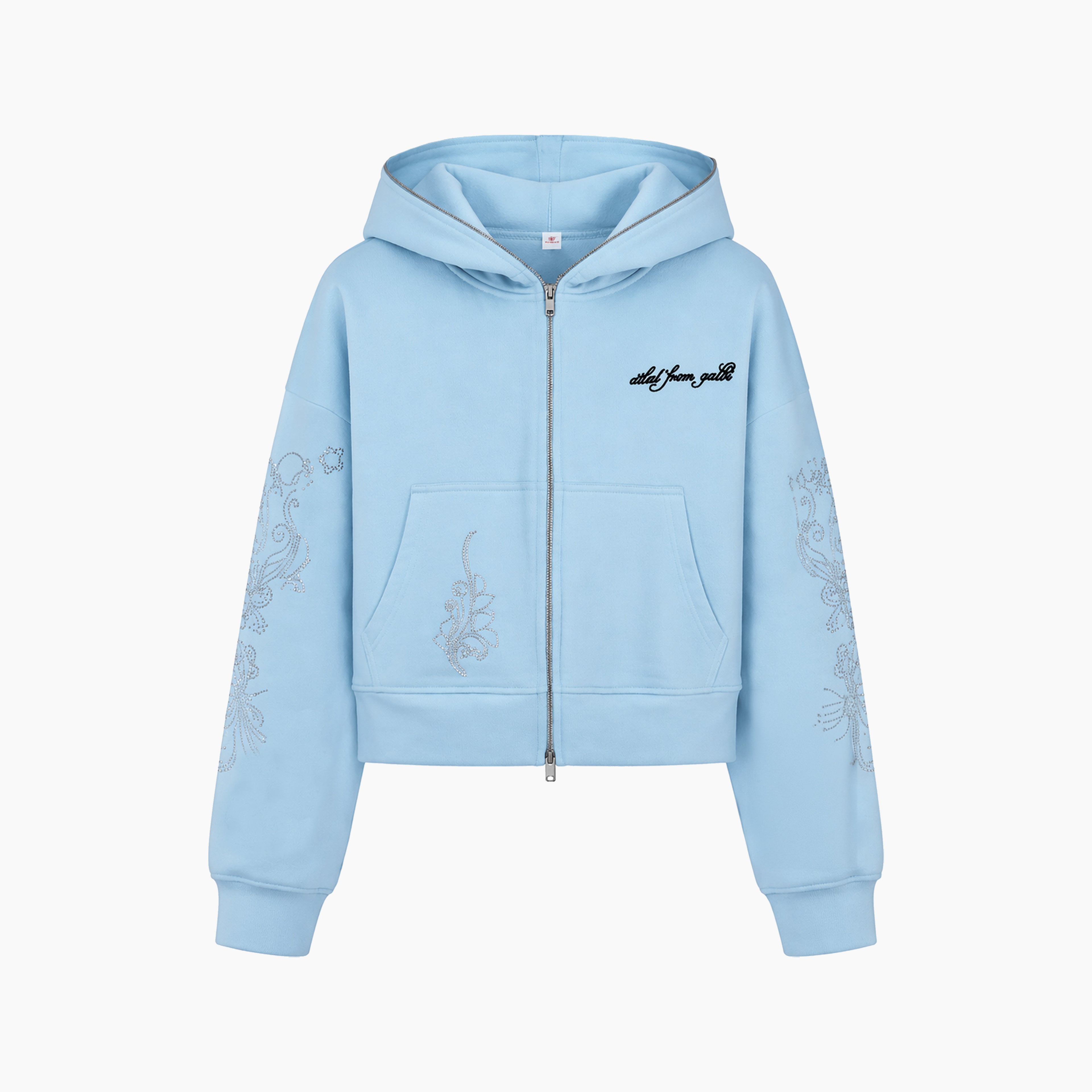 BAYA Rhinestones Zip Hoodie