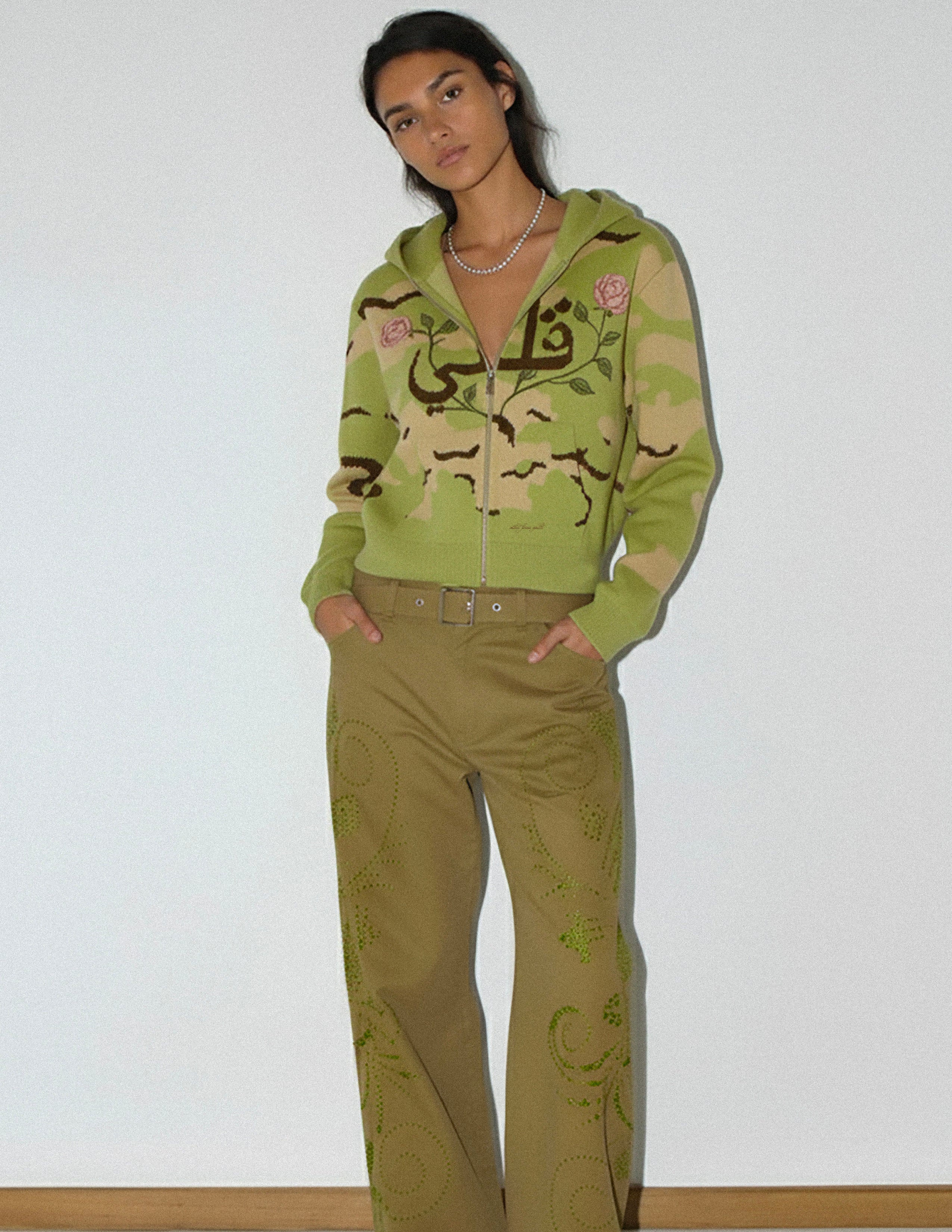 CAMO ROSES KNIT
