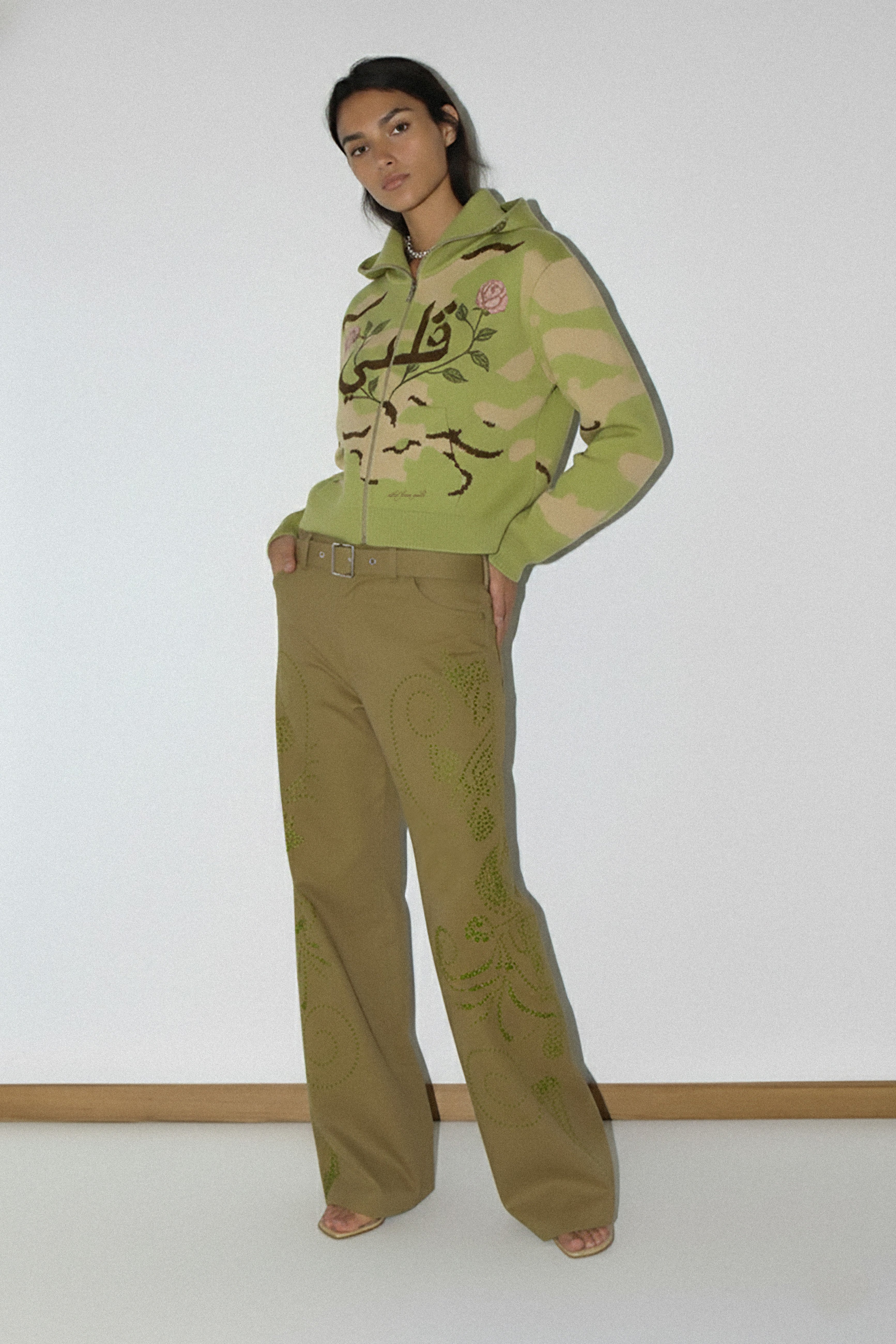 CAMO ROSES KNIT