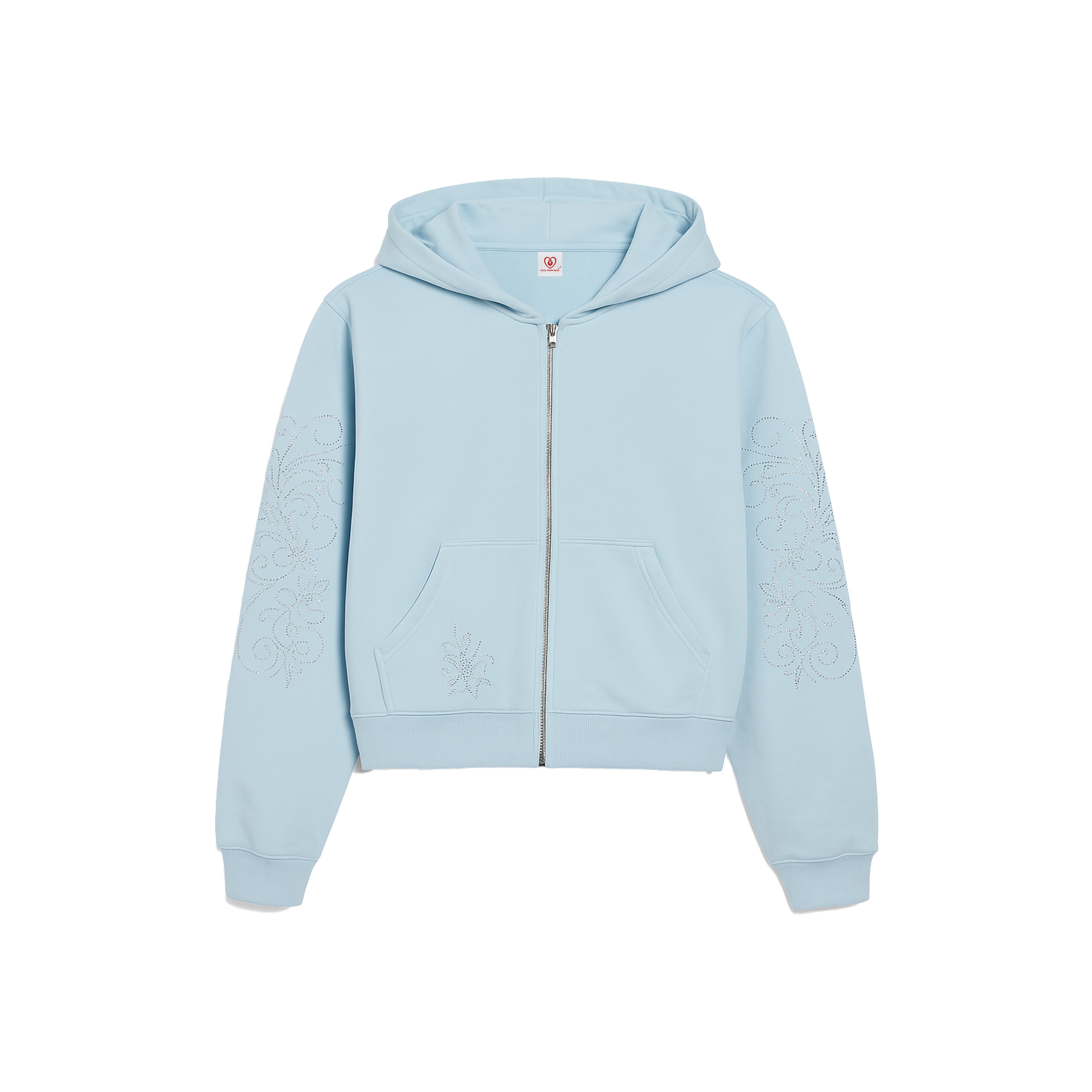 Rhinestones Zip Hoodie